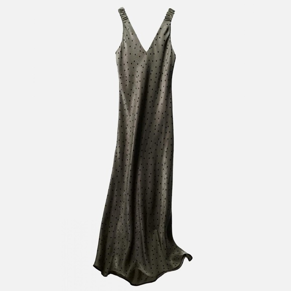 Zara Dresses & Skirts - ZARA | sleeveless midi pullover dress in green polka dot | size medium